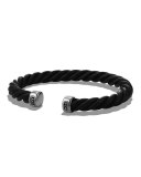 Men's Classic Cable Woven Leather Cuff