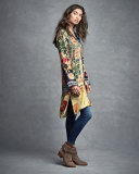 Shiro Printed Button-Front Silk Tunic, Multi, Petite 