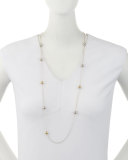 Dot Gold & Silver Ball Station Necklace, 36"