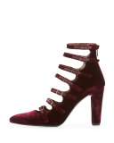 Hottamale Strappy Velvet Pump, Bordeaux
