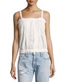 The Eyelet Lace Tank Top, White
