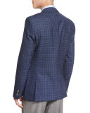 Hutsons Plaid Slim-Fit Wool Sport Coat, Blue