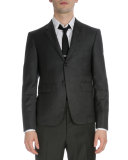 Classic Two-Piece Wool Suit, Dark Gray