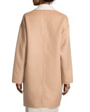 double-face wool-blend cocoon coat