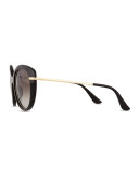 Butterfly Sunglasses with Golden Detail, Black