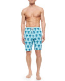 Okoa Jellyfish Print Boardshorts, Blue
