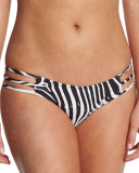 Printed Triple-Strap Swim Bottom