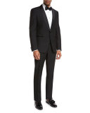Satin-Collar Two-Piece Tuxedo, Black