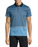Contrast-Stripe Polo Shirt, Light Blue