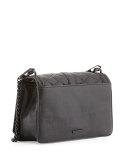 Love Quilted Turn-Lock Crossbody Bag, Black
