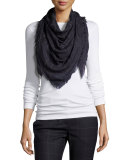 Kefiah Scarf with Monili, Navy