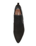 Donny Perforated Low Bootie, Black
