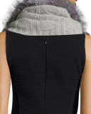 Fur-Trim Cashmere Cable-Knit Snood, Gray