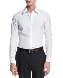 Basic Slim-Fit Woven Dress Shirt, White