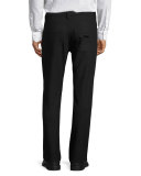 Five-Pocket Stretch-Wool Pants, Charcoal
