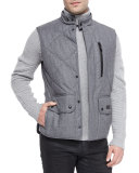 Quilted Flannel Vest, Gray