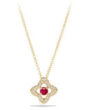 5mm Venetian Quatrefoil Ruby Necklace