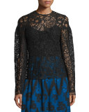 Lace Drop-Shoulder Tunic, Black