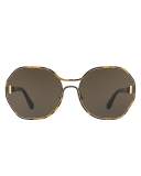 Trimmed Monochromatic Octagonal Sunglasses
