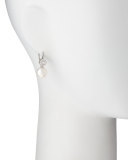 Octagon Diamond & White South Sea Pearl Earrings