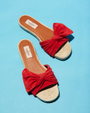 Tropical Bow Espadrille Slide Sandal