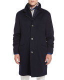 Martingala Cashmere Storm System Coat, Navy