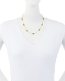 Rose-Cut Aquamarine Station Necklace in 24K Gold, 18"
