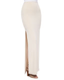 Side-Slit Jersey Maxi Skirt