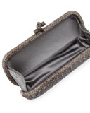 Satin Elongated Knot Clutch Bag, New Light Gray
