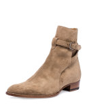 Wyatt 40mm Suede Jodhpur Boot, Light Cigar