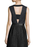 Sleeveless Animal-Print Jacquard Top