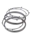 Tatum Stacking Bracelets, Gray Metallic, Set of Five
