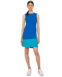 Colorblock Sleeveless Shift Dress, Azure/Turquoise