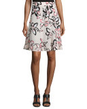 floral-print a-line skirt, antilles bubbles