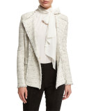 Izza Knit Double-Breasted Jacket, Putty/Multi