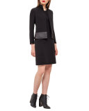 Ilke Organza-Hem Long-Sleeve Jacket, Black