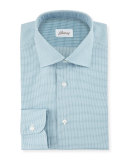 Micro-Check Woven Dress Shirt, Green