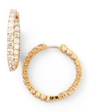 35mm Rose Gold Diamond Hoop Earrings, 3.43ct