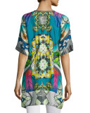 Half-Sleeve Overlay Printed Tunic