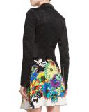 Zip-Front Eyelet Jacket, Black