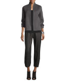 Stretch-Wool Lantern Ankle Pants 