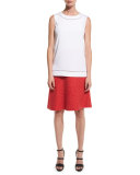 Cavalla Knit A-Line Skirt, Hibiscus/Multi