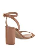 Elizabeth 2 Patent Ankle-Wrap City Sandal, Beige