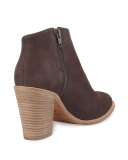 Easton Asymmetric Nubuck 85mm Bootie, Dark Smoke