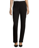 Mini-Pleated Knit Pants, Black