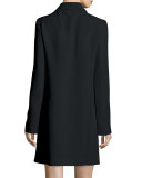 Russo Open-Front Long Jacket, Black