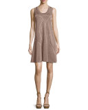 Metallic Sleeveless Racerback Dress, Bronze