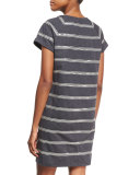 Felpa Crewneck Striped Dress, Gray