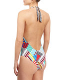 Mediterranean Vacation Printed One-Piece Swimsuit