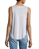 Linen Fringe Tank, Sky